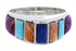 Authentic Sterling Silver Multicolor Southwest Ring Size 6-1/2 CX50870